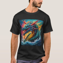 海の神話的な青い竜 Tシャツ
