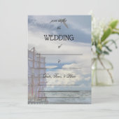 海の空白の結婚式招待状 招待状 (スタンド正面)