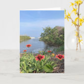 海の空白の花 カード (黄色い花)