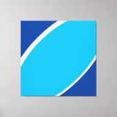 海の空。抽象芸術2トーンブルー白はっきりした曲線 キャンバスプリント (正面)