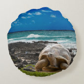 海の端の大きいカメ ラウンドクッション (裏面)