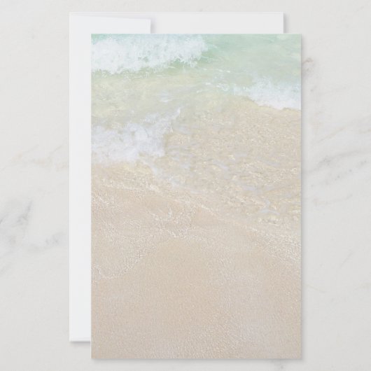 海の端の砂結婚ドル招待状 (裏面)