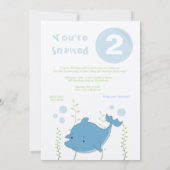 海の第2誕生日のベビーの招待の下のイルカ 招待状 (裏面)