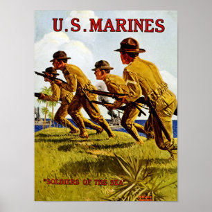 海の米国の海兵隊員の~の兵士 ポスター