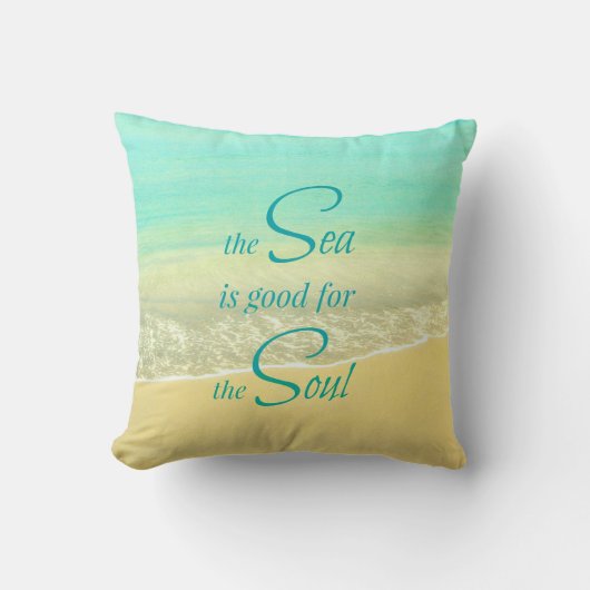 海の精神のビーチの波の枕 クッション (正面)