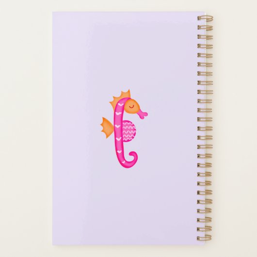 海の紫の下の人魚パーソナライズされた プランナー手帳 (裏面)