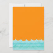 海の結婚式の招航海の待でオレンジ 招待状 (裏面)