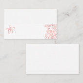 海の結婚星がサンゴの白い座席表 プレイスカード (正面/裏面)