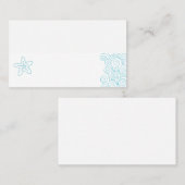 海の結婚星の渦巻きアクア白座席表 プレイスカード (正面/裏面)