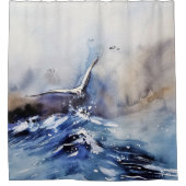 海の絵画シャワーカーテン シャワーカーテン (正面)