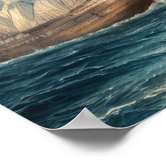 海の絵画ポスターに載っている船の数 ポスター (角)