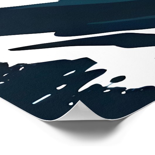 海の絵画大波の嵐ダークナイトクリフビーチ ポスター (角)