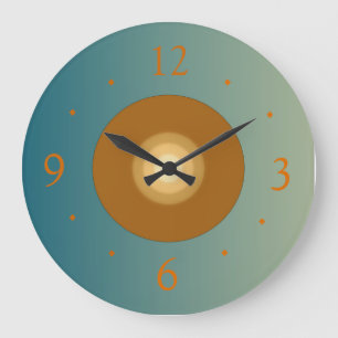 海の緑とタンセンター> Simplistic Clock ラージ壁時計