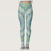 海の緑と青の沿岸マンダラパターン レギンス (正面)