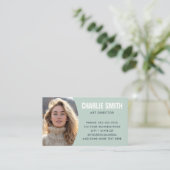 海の緑のモダン写真 名刺 (スタンド正面)