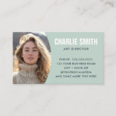 海の緑のモダン写真 名刺 (正面)