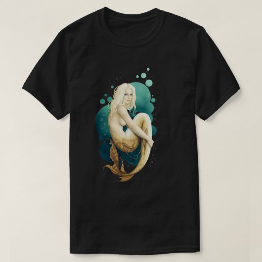 海の緑の人魚 Tシャツ (デザイン正面)