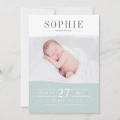 海の緑の完全写真誕生のお知らせ 案内状 (正面)