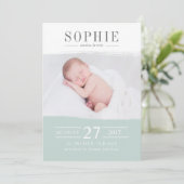 海の緑の完全写真誕生のお知らせ 案内状 (スタンド正面)