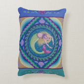 海の美しい人魚の水泳 アクセントクッション (裏面(縦))