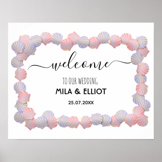 海の美しい塩辛い貝殻 ポスター (正面)