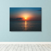 海の美しい夕日。バトゥミジョージア キャンバスプリント (インサイチュ (ウッドフロア))