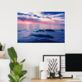 海の美しい夕日 ポスター (ホームオフィス)