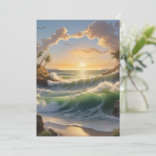 海の美しい日の出 サンキューカード (スタンド正面)