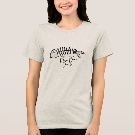 海の美しさと骨格 – 海洋スケルトンアートTシャツ トライブレンドTシャツ (正面)