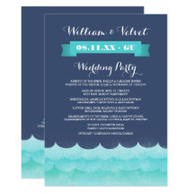 海の航海のな結婚式プログラムの青