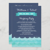 海の航海のな結婚式プログラムの青 プログラム (正面/裏面)