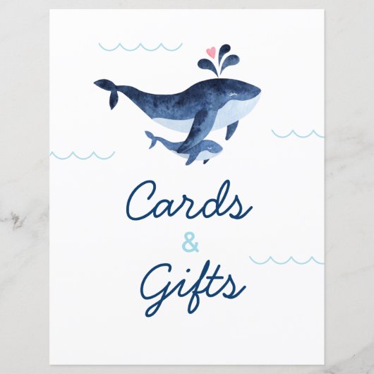 海の航海のカードとギフトの下のクジラ (正面)