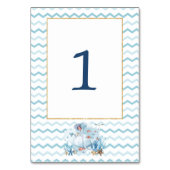 海の航海の下でクジラの赤ちゃんシャワー誕生日 テーブルナンバー (裏面)