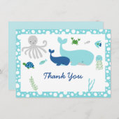 海の航海の下で赤ちゃんシャワーありがとう サンキューカード (正面/裏面)