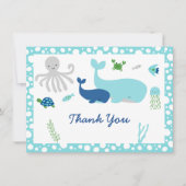 海の航海の下で赤ちゃんシャワーありがとう サンキューカード (正面)