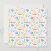 海の航海の下で赤ちゃんシャワー招待状 招待状 (裏面)