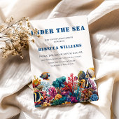 海の航海の下で青い男の子の赤ちゃんシャワー 招待状