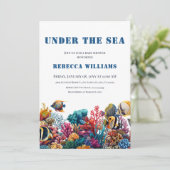 海の航海の下で青い男の子の赤ちゃんシャワー 招待状 (スタンド正面)