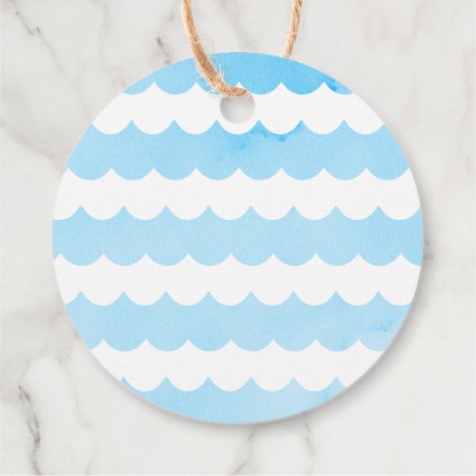 海の航海の下のクジラ赤ちゃんシャワーギフトラベル フェイバータグ (裏面)