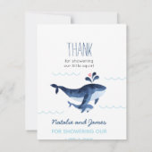 海の航海の下の鯨にシャワー感謝していよ サンキューカード (裏面)