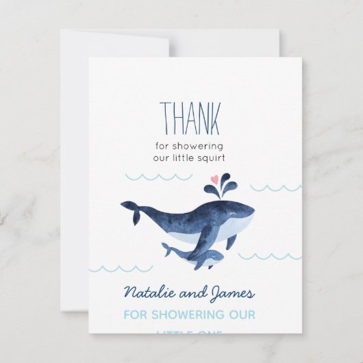 海の航海の下の鯨にシャワー感謝していよ サンキューカード (裏面)