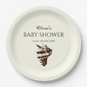 海の航海の貝殻の下でシックな蝶 ペーパープレート (正面)