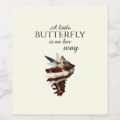 海の航海の貝殻の下でシックな蝶 ワインラベル (シングルラベル)