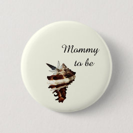 海の航海の貝殻の下でシックな蝶 缶バッジ