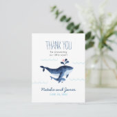 海の航海の赤ちゃんシャワーの下のクジラ サンキューカード (スタンド正面)