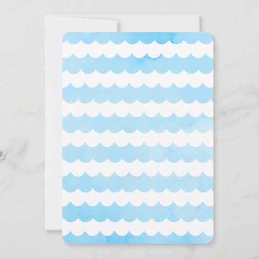 海の航海の赤ちゃんシャワーの下のクジラ 招待状 (裏面)