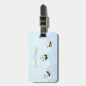 海の船かわいらし3隻カスタム ラゲッジタグ (正面縦)