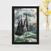 海の船が付いている叔父さん父の日カード カード (黄色い花)