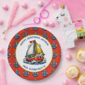 海の船舶のヨット少年の誕生日パーティー ペーパープレート (パーティー)