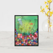 海の色 – ノートカード空白の、 カード (黄色い花)